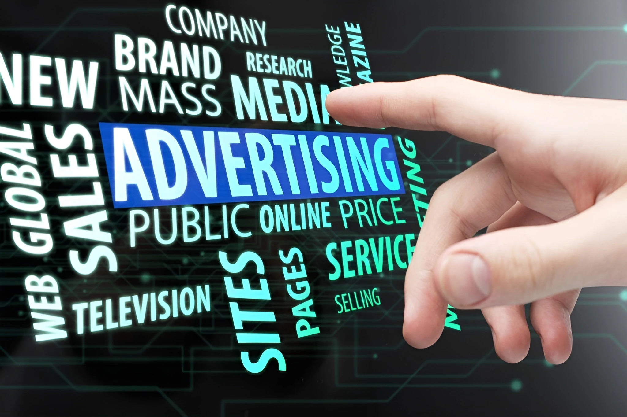 The Beginner’s Guide to Building a Profitable Digital Advertising Campaign - tech support plus it services - A hand full of text with the words related to digital advertising